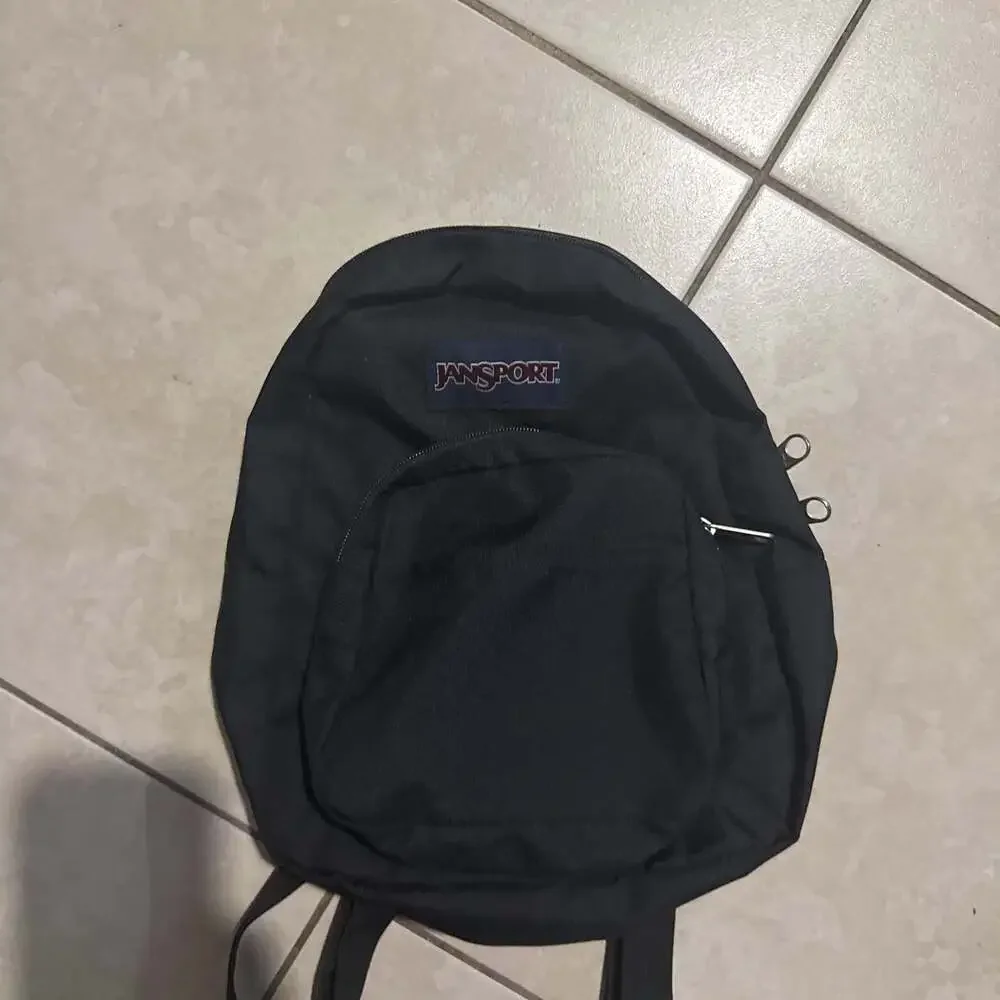 JanSport Half Pint Mini Backpack, Black Canvas, Y2K Streetwear Style